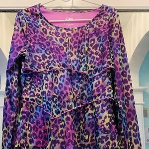 Justice colorful shirt with purple stones 20